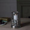 Silver reindeer candle holder with silver details and candle