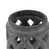 Amalfi Grey Lattice Lantern in Grey Ceramic with Metal HandleCandle HolderChic & Co Home LTD