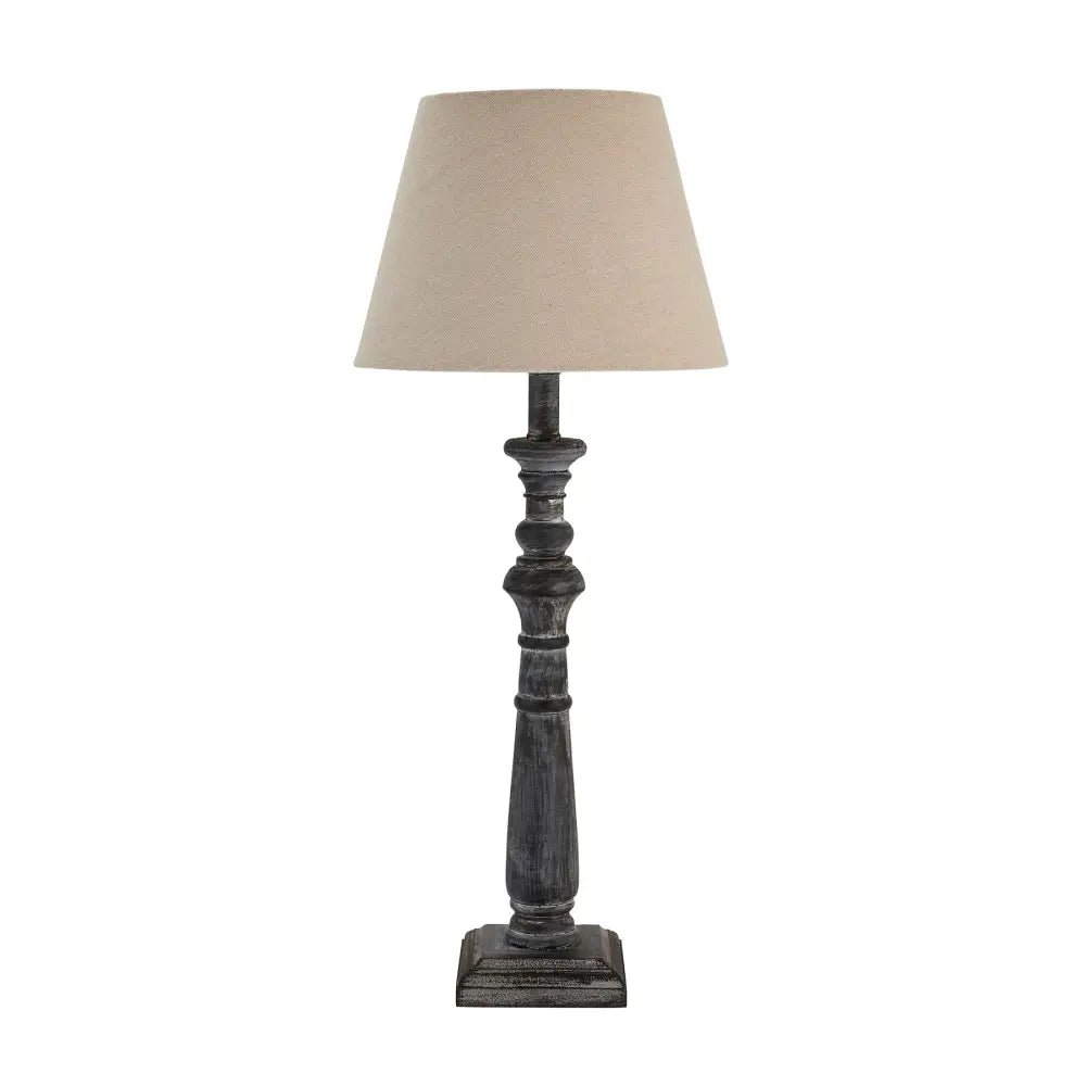 Elegant Wooden Table Lamp with Beige Fabric ShadeTable LampsChic & Co Home LTD