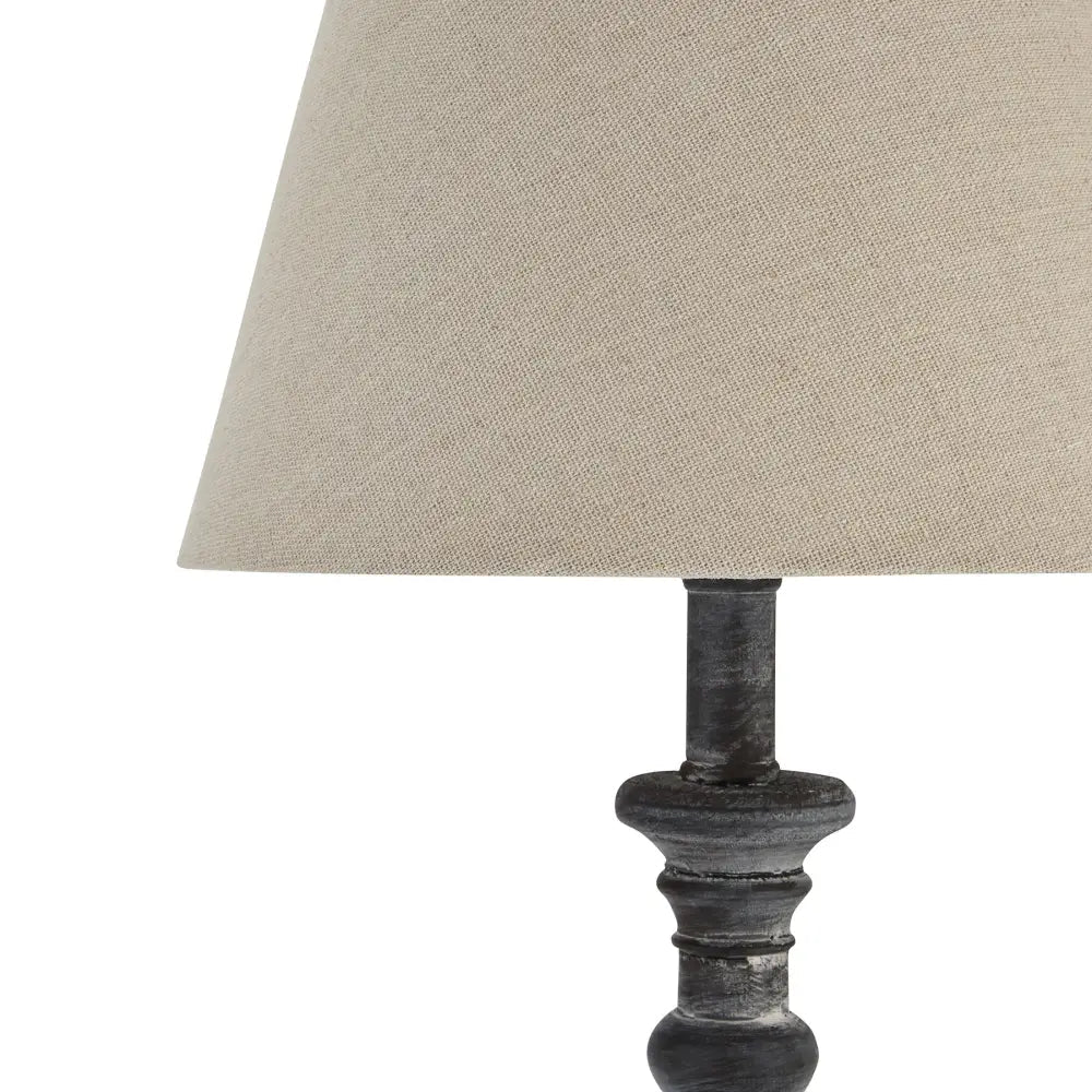 Elegant Wooden Table Lamp with Beige Fabric ShadeTable LampsChic & Co Home LTD