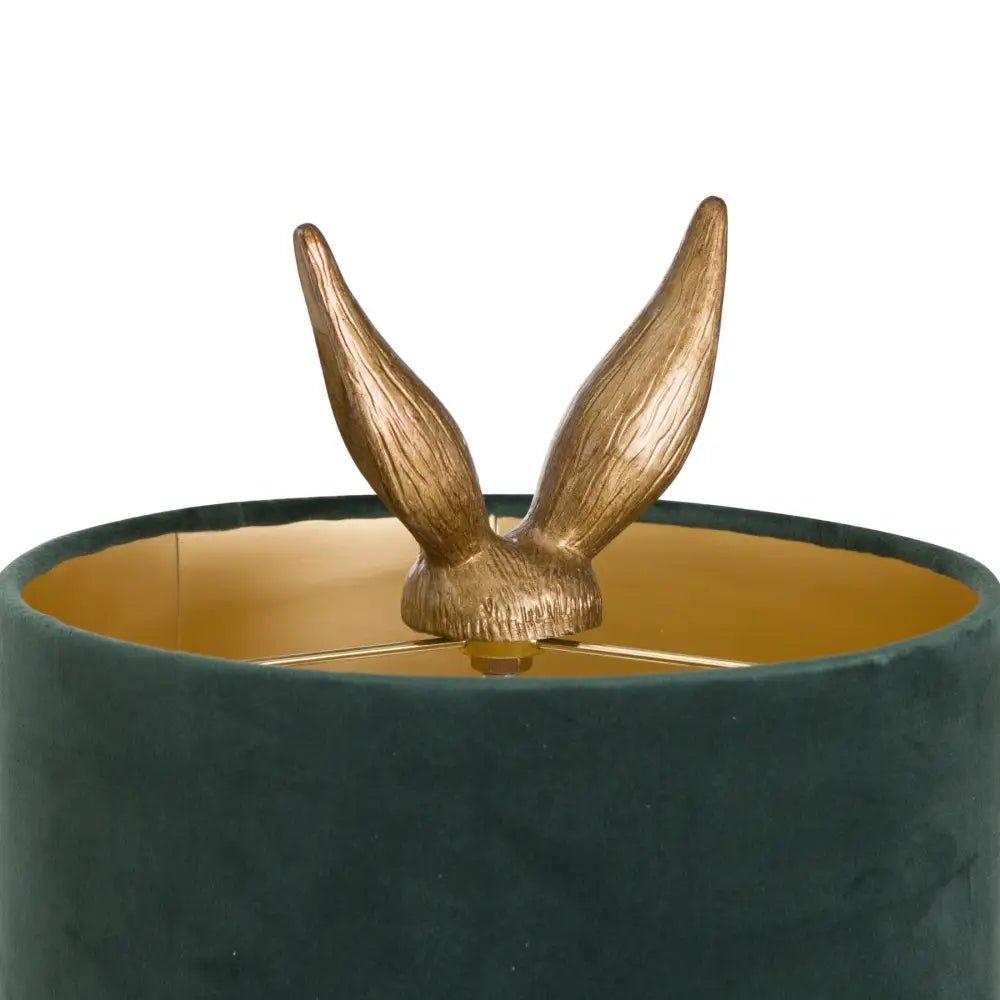Gold Hare Table Lamp with Green Velvet ShadeTable LampsChic & Co Home LTD