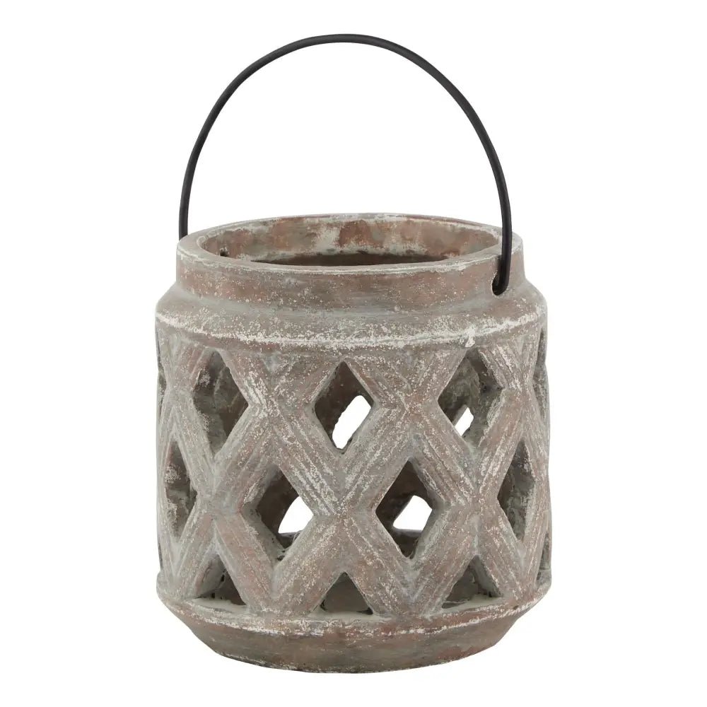 Lattice Lantern with Diamond CutoutsCandle HolderChic & Co Home LTD