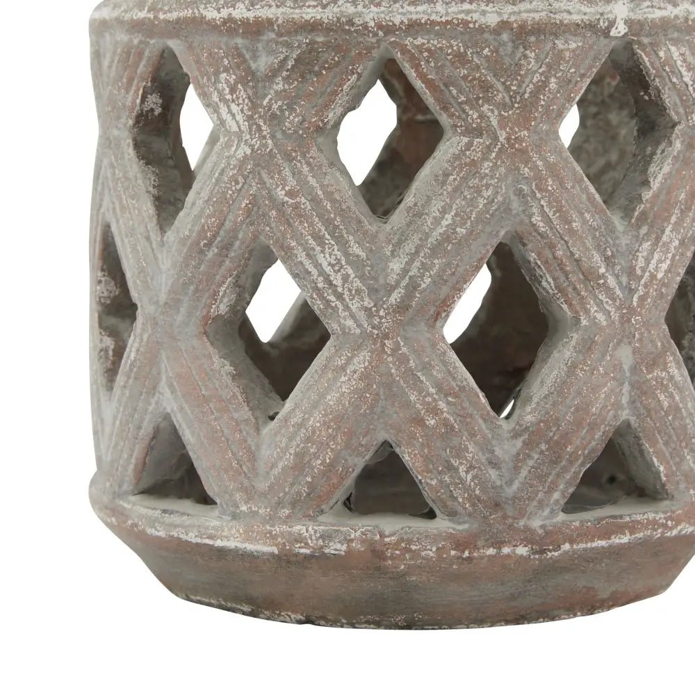 Lattice Lantern with Diamond CutoutsCandle HolderChic & Co Home LTD