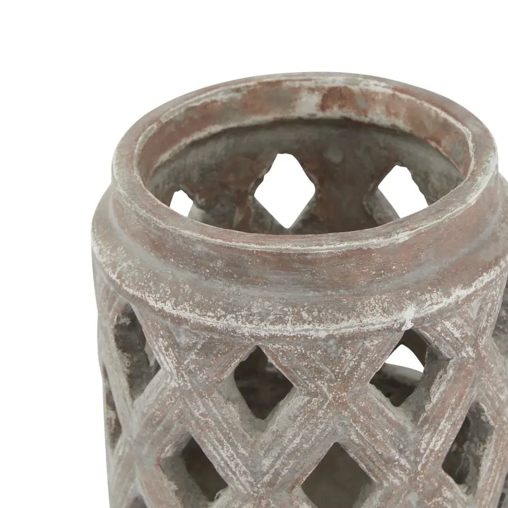 Lattice Lantern with Diamond CutoutsCandle HolderChic & Co Home LTD