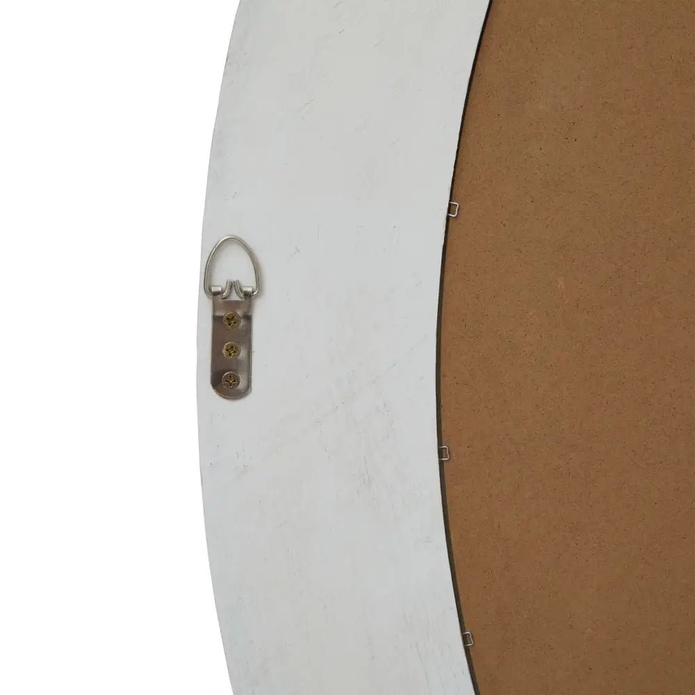 Washed Wood Round Mirror with Light Wooden FrameMirrorsChic & Co Home LTD